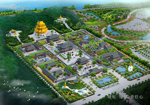 仿古建筑寺廟效果圖——精準呈現寺廟歷史韻味
